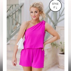 Brand new Pink Lily bright pink romper